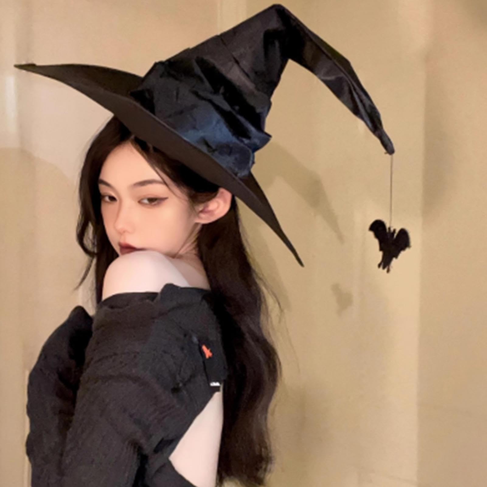 Amazon.co.jp: RATANGF(ともか) 女性用魔女帽子,つば広魔女帽子
